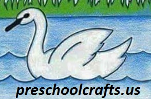easy drawing swan for kids at school or home
