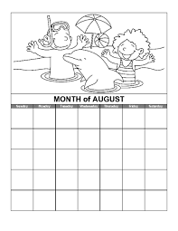 Coloring pages for the month of August