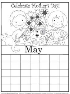 Coloring pages for the month of may