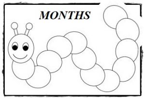 Colouring pages for the month of the year