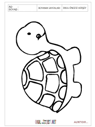 Download printable Turtle coloring pages for preschool