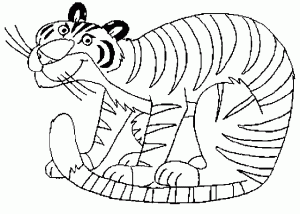 Funny tiger coloring pages for preschool