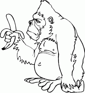 Gorila-Coloring-page