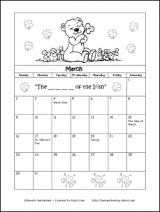 March-calender-coloring-pages