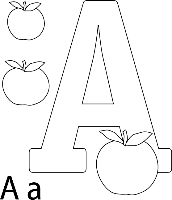 a for apple coloring pages - photo #21