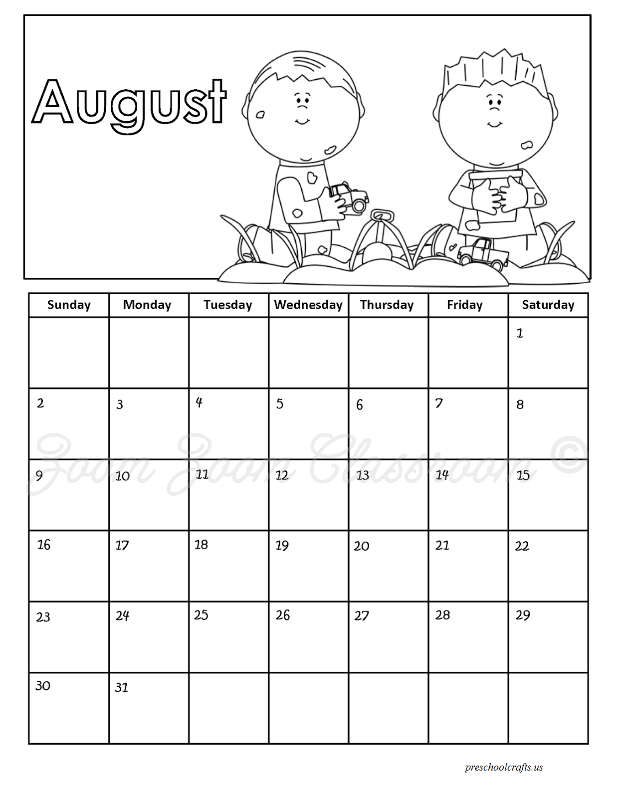 calendar coloring pages - photo #10