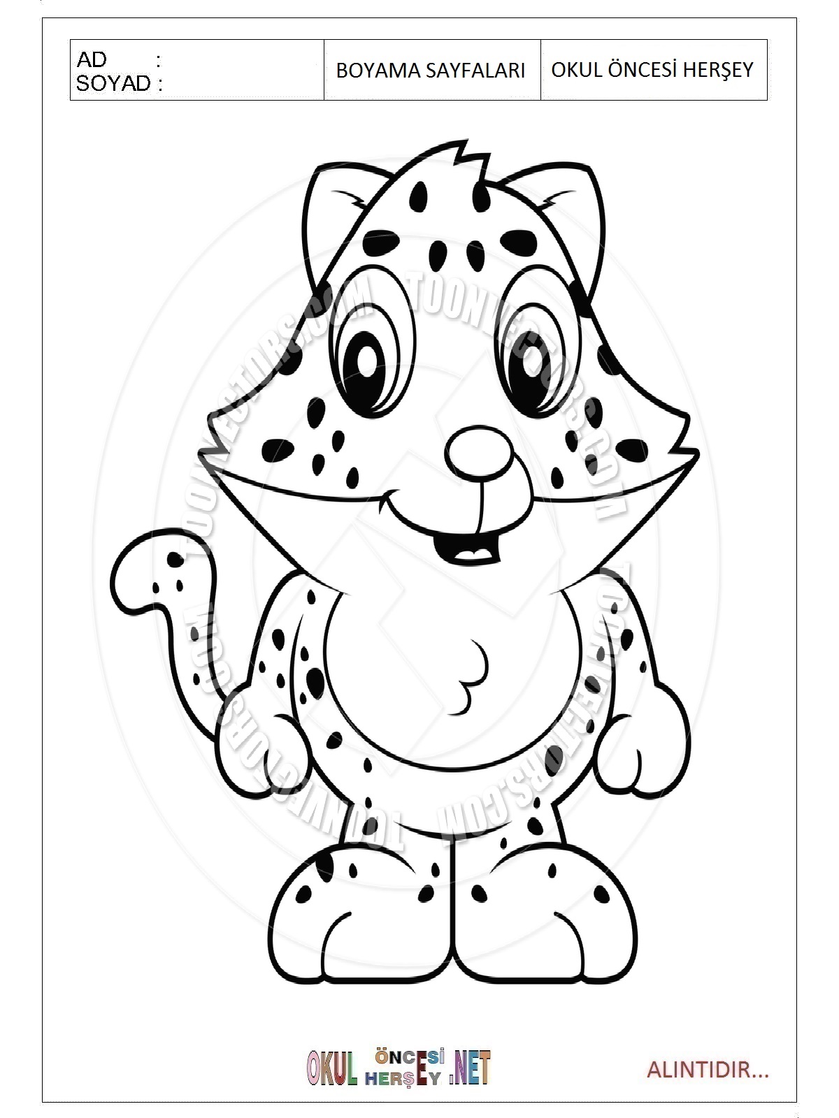baby jaguar coloring pages for kids - Preschool Crafts
