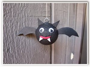 bat craft with golf ball for kids