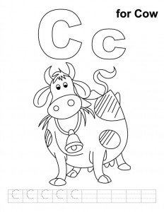 c-for-cow-colouring pages