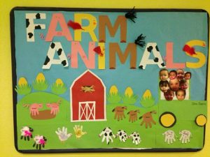 creative farm animals bulletin board