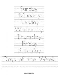 days of the week teach