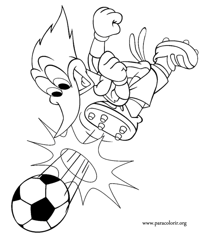 footballer woodpecker coloring pages