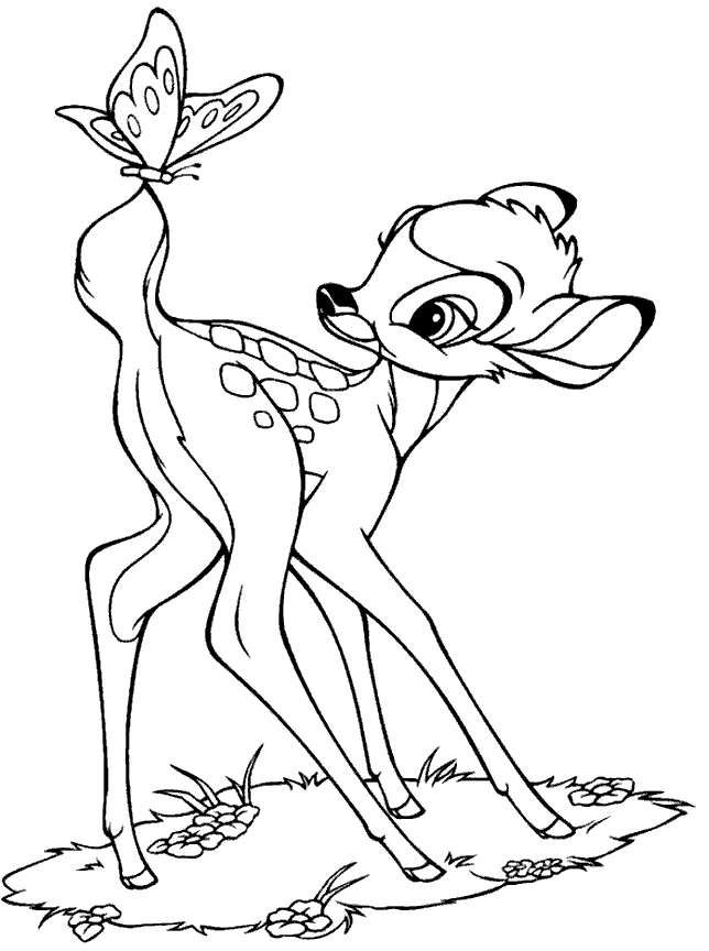 free-animals-Gazelle-and-butterfly-printable-coloring-pages-for-preschool