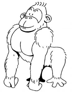 free-animals- Gorilla-printable-coloring-pages-for-preschool