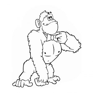 free-animals- Gorilla -printable-coloring-pages-for-preschool