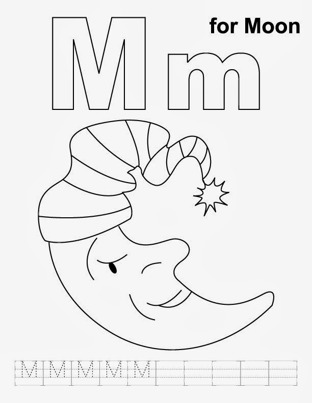 free-letter m coloring-pages for preschool - Preschool Crafts