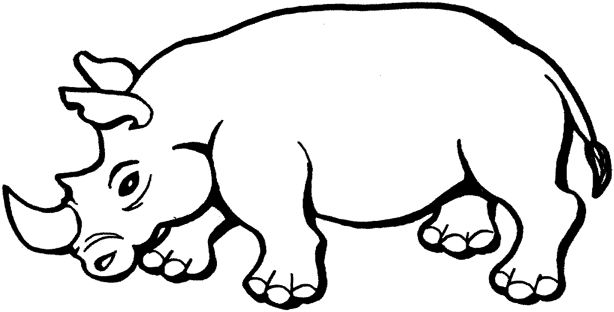 Rhino Coloring Pages for child - Preschool and Kindergarten