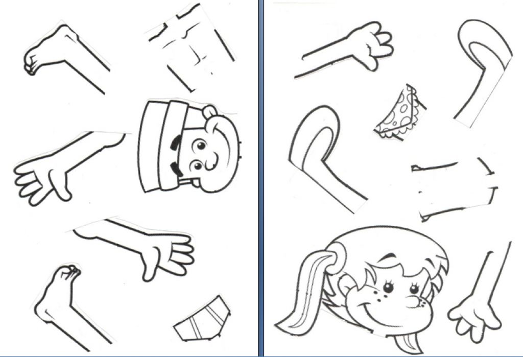 Human body parts crafts cut and paste for kids Preschool Crafts
