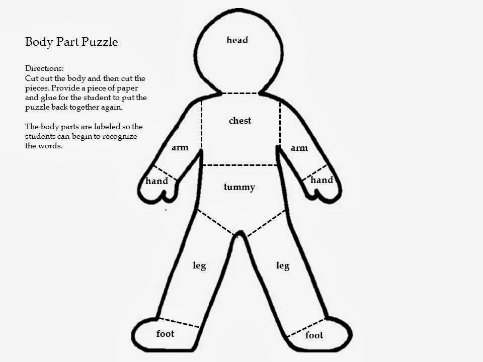 human body puzzle for preschool Preschool Crafts