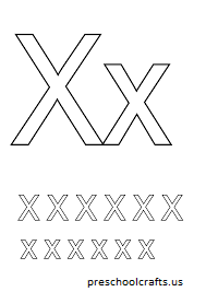 letters x coloring page