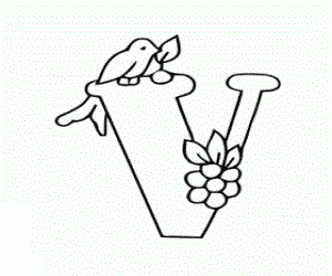 v coloring pages alphabet
