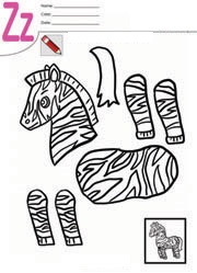 zebra cut paste craft template