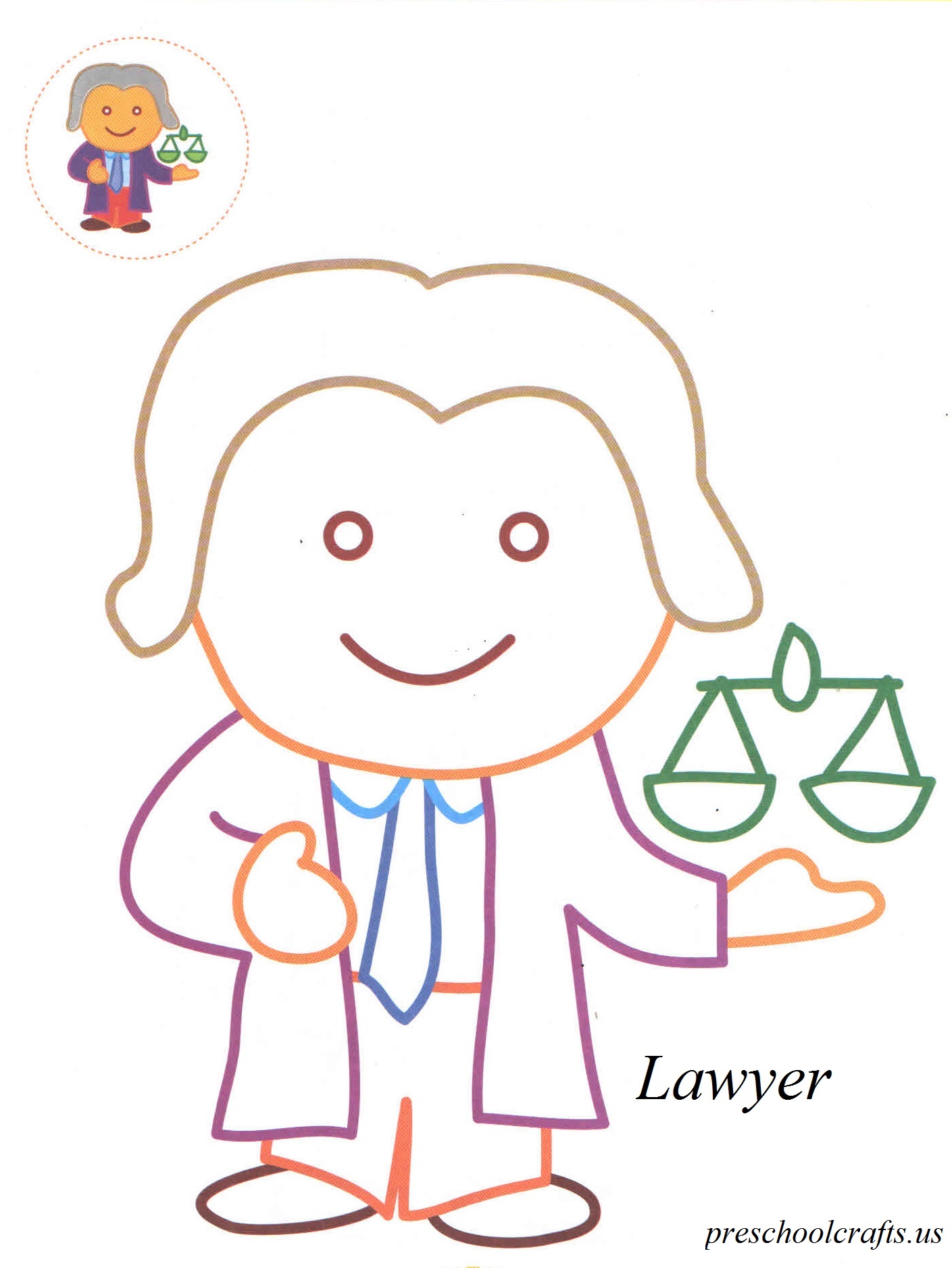 Lawyer coloring pages Preschool Crafts