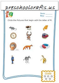 circle picture to begin letter m worksheet
