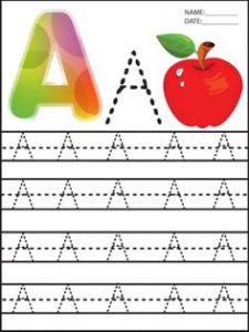 uppercase-A-trace-worksheet
