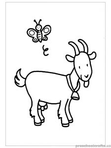 free printable Goat Coloring Pages for primary school
