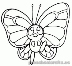 Free printable-animals butterfly-coloring-pages-for-kids