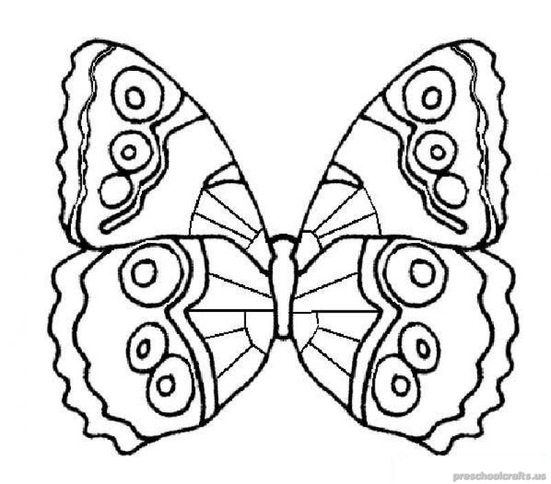 butterfly colouring page - Preschool Crafts