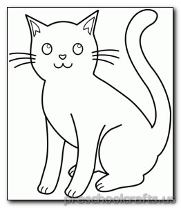 cat coloring pages for preschool - Preschool Crafts