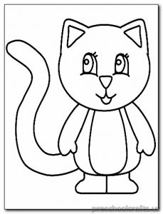 cat coloring pages for-preschooler