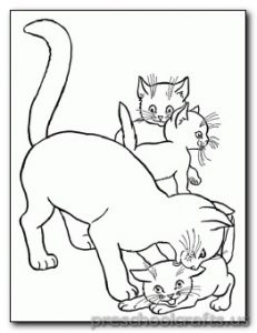 cat family coloring pages for preschool