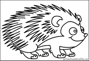 hedgehog coloring page for preschooler