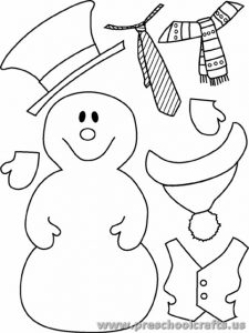 snowman cut paste activity for kids