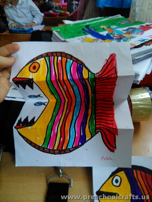 Folding Fish Paper Project for Kids - Preschool and Kindergarten