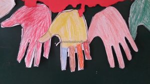 colored hand craft for preschool