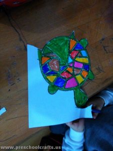 cone paper turtle craft for kids