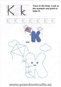 free alphabet letter k worksheet for preschool