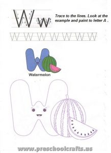 free alphabet letters w worksheets for kids