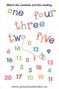 free colored numbers worksheets for preschool