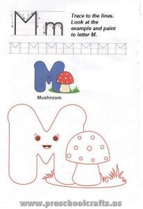 free printable letter m worksheet for preschool