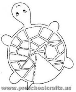 glue-less printable turtle craft for kids