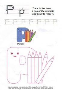 letters p worksheets for kids
