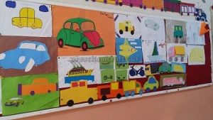 vehicles bulletin board for first grade