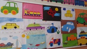 vehicles bulletin board for preschool