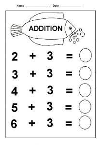 Addition Worksheet for kindergarten