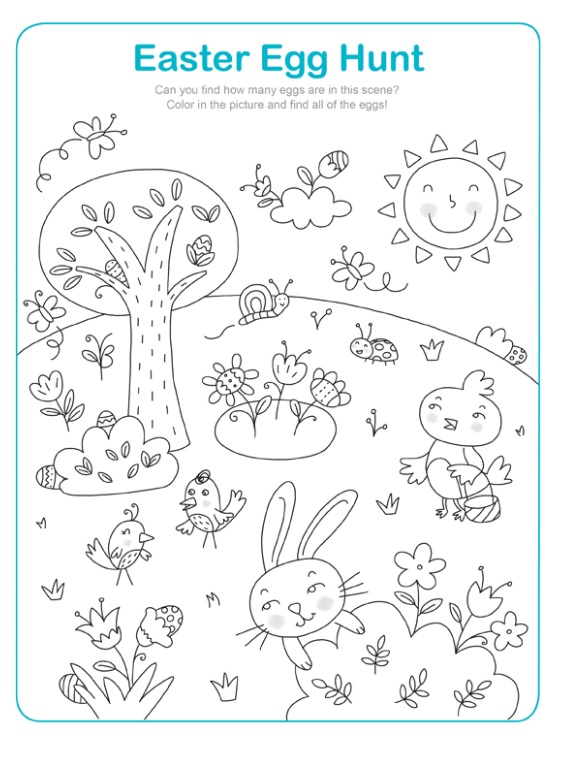 Easter Egg Hunt Worksheet for Kindergarten - Preschool Crafts